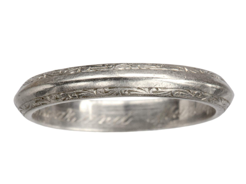 1920s Men's Platinum Band (on white background)