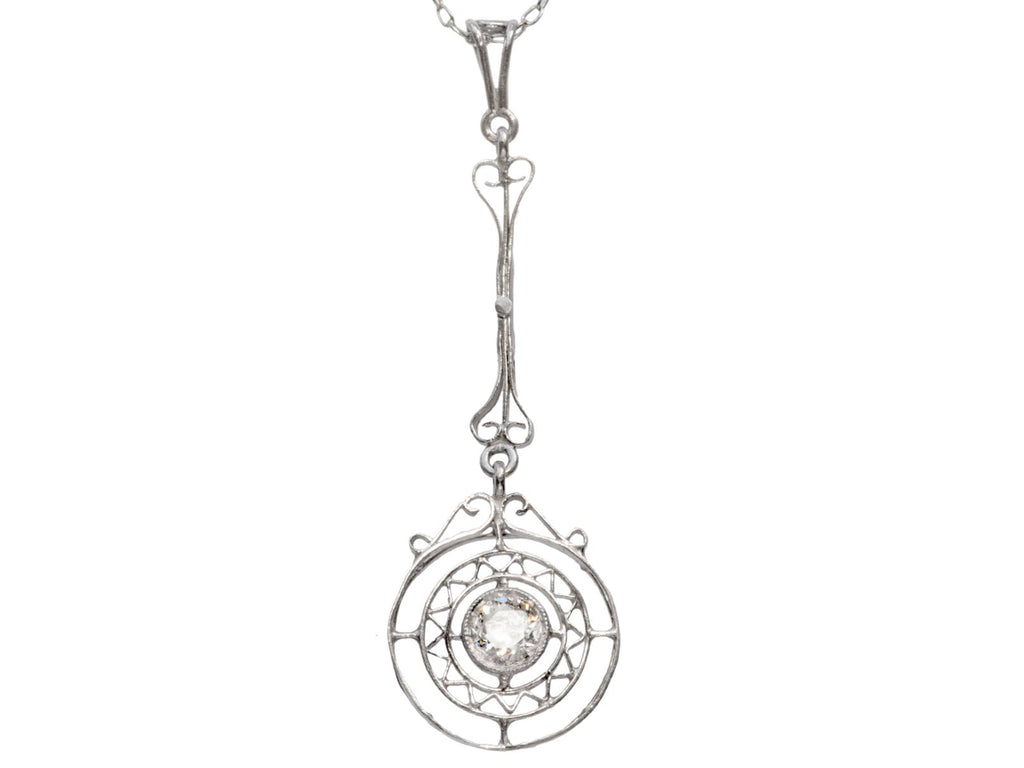c1910 Diamond Lavalier (on white background)