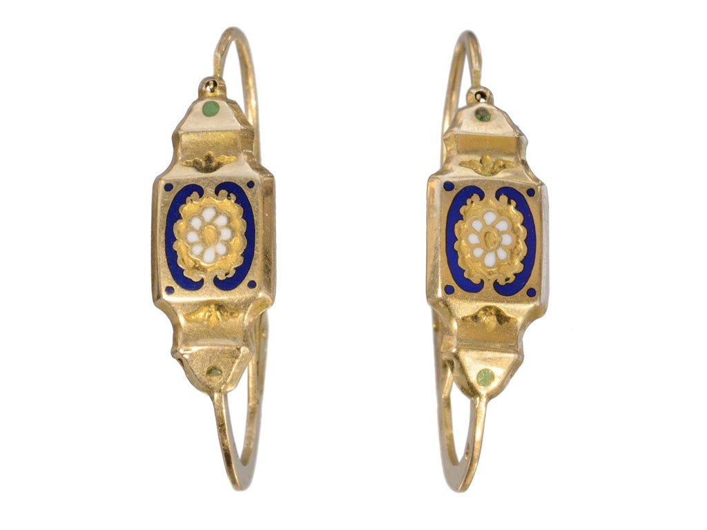 c1800 French Poissarde Earrings (on white background)