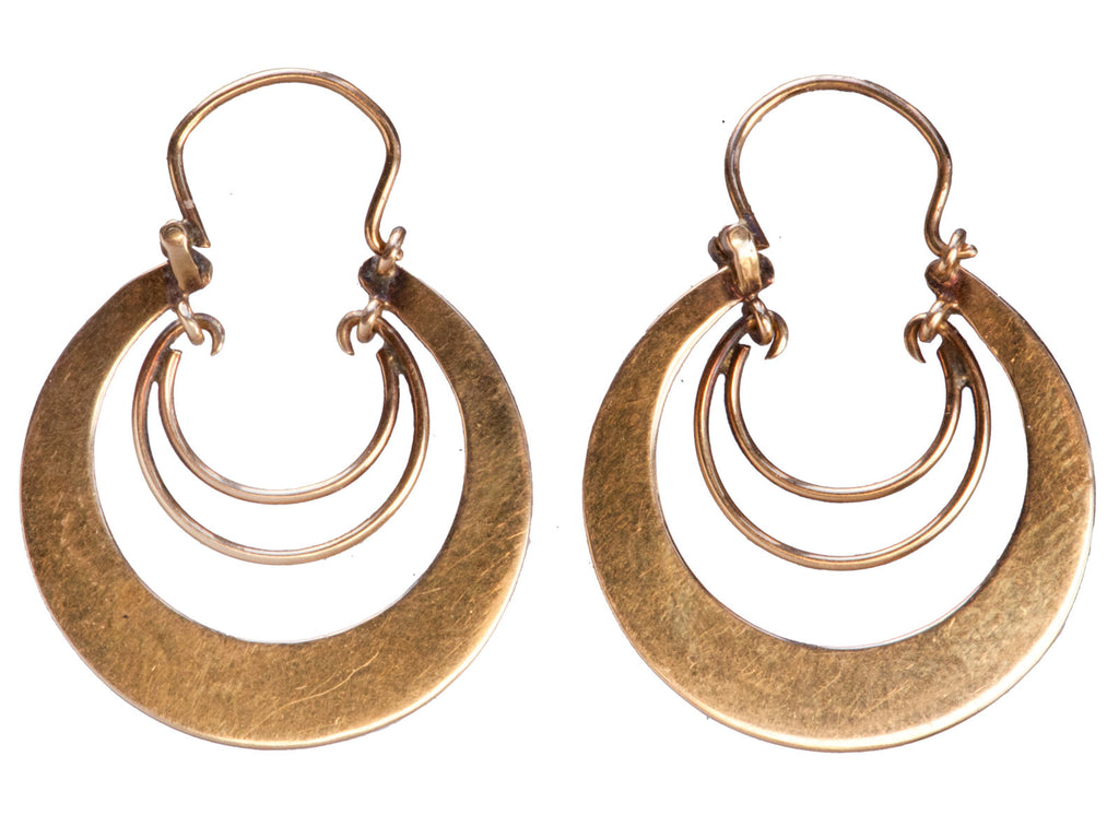 1920s Rose Gold Hoop Earrings (on white background)