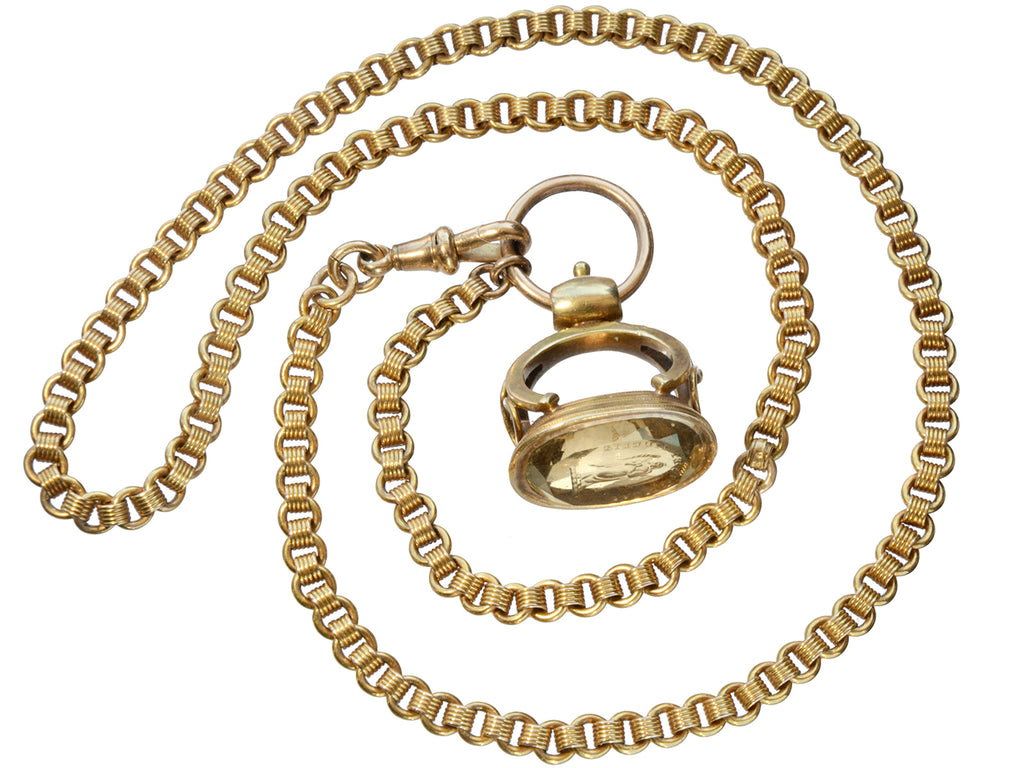 c1880 English Chain & Fob (on white background)