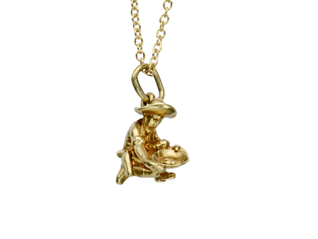 1950s Gold Prospector Charm (on white background)