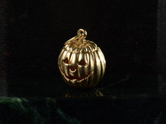 Vintage Gold Pumpkin Charm