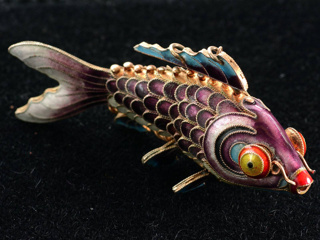1960s Purple Enamel Fish