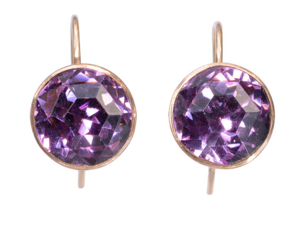 c1890 Purple Paste Earrings