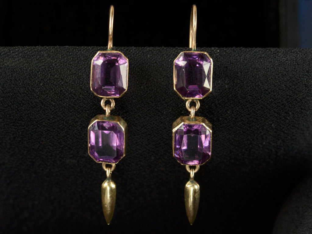 1880s Purple Paste Earrings