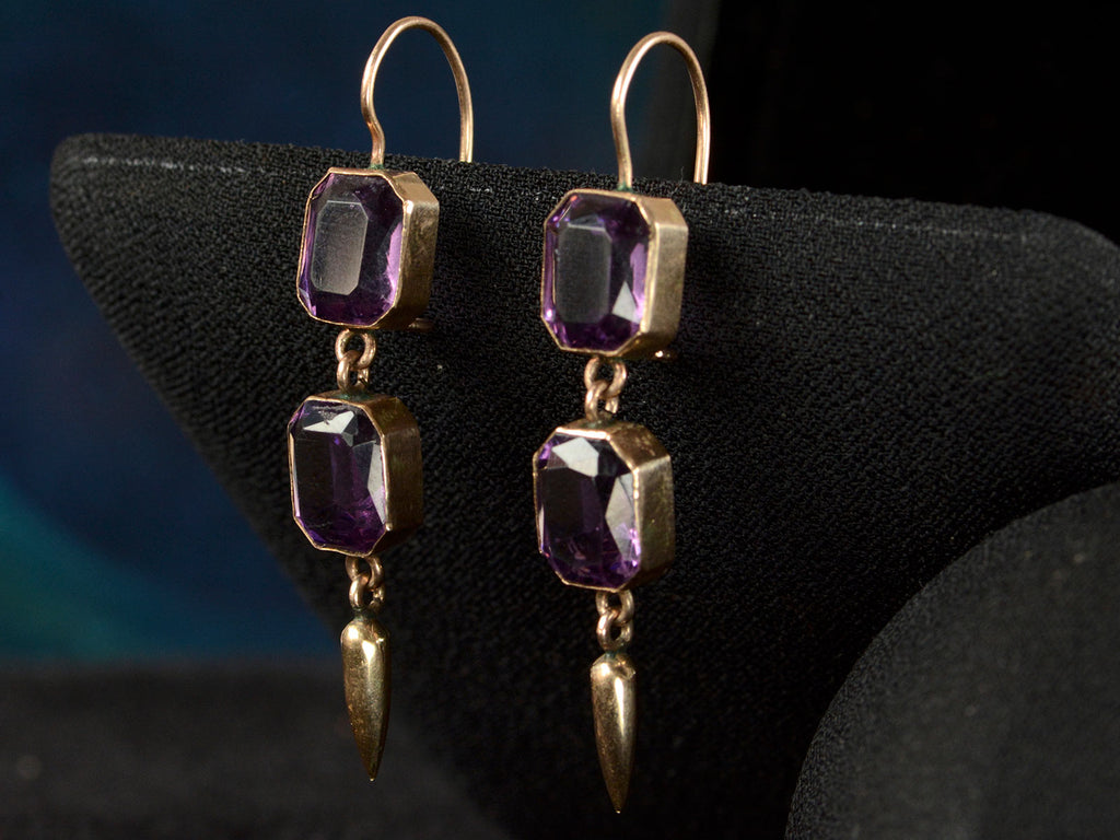 1880s Purple Paste Earrings