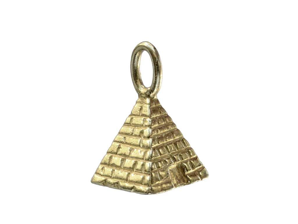 1970s Gold Pyramid Charm (on white background)
