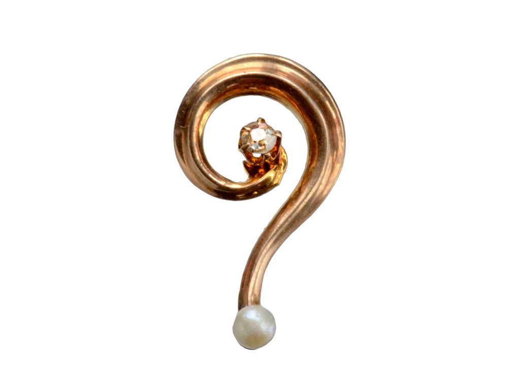 1900s Question Mark Stud (single) (on white background)