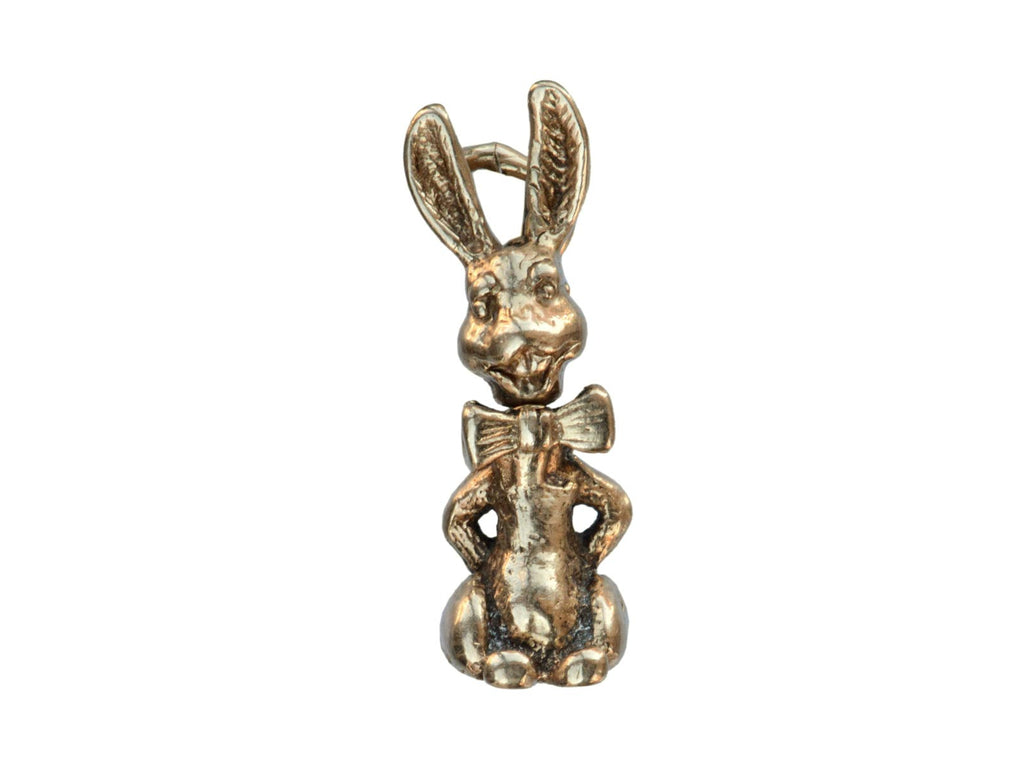 1950s Gold Rabbit Charm (on white background)