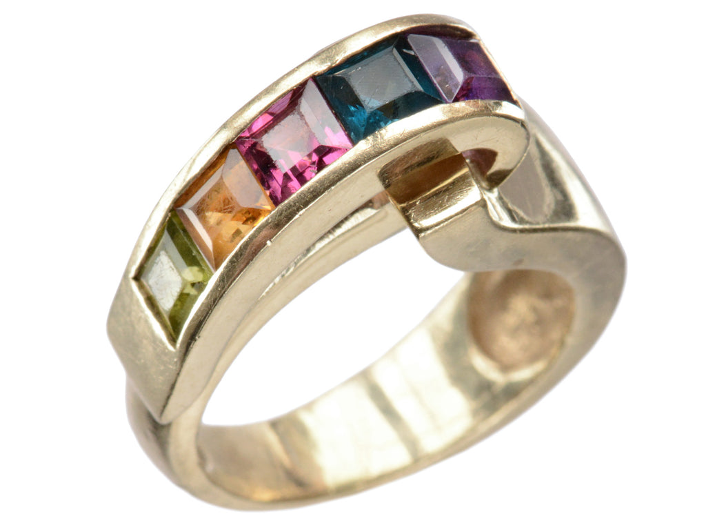 c1980 Rainbow Buckle Ring (on white background)