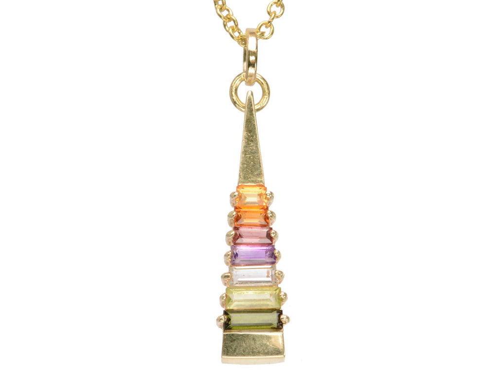 1980s Gemstone Tower Pendant (on white background)