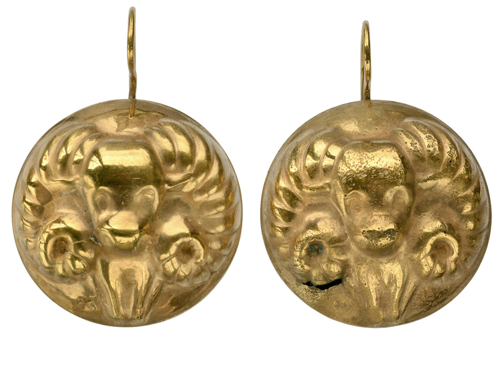 1940s Joseff Aries Earrings (on white background)