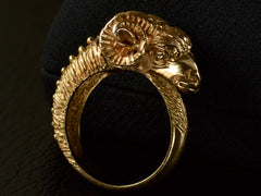 Vintage Gold Ram Ring (on black backgeound)