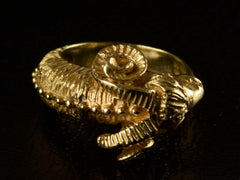 thumbnail of Vintage Gold Ram Ring (side view)
