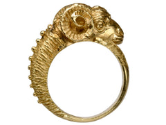 Vintage Gold Ram Ring (on white background)