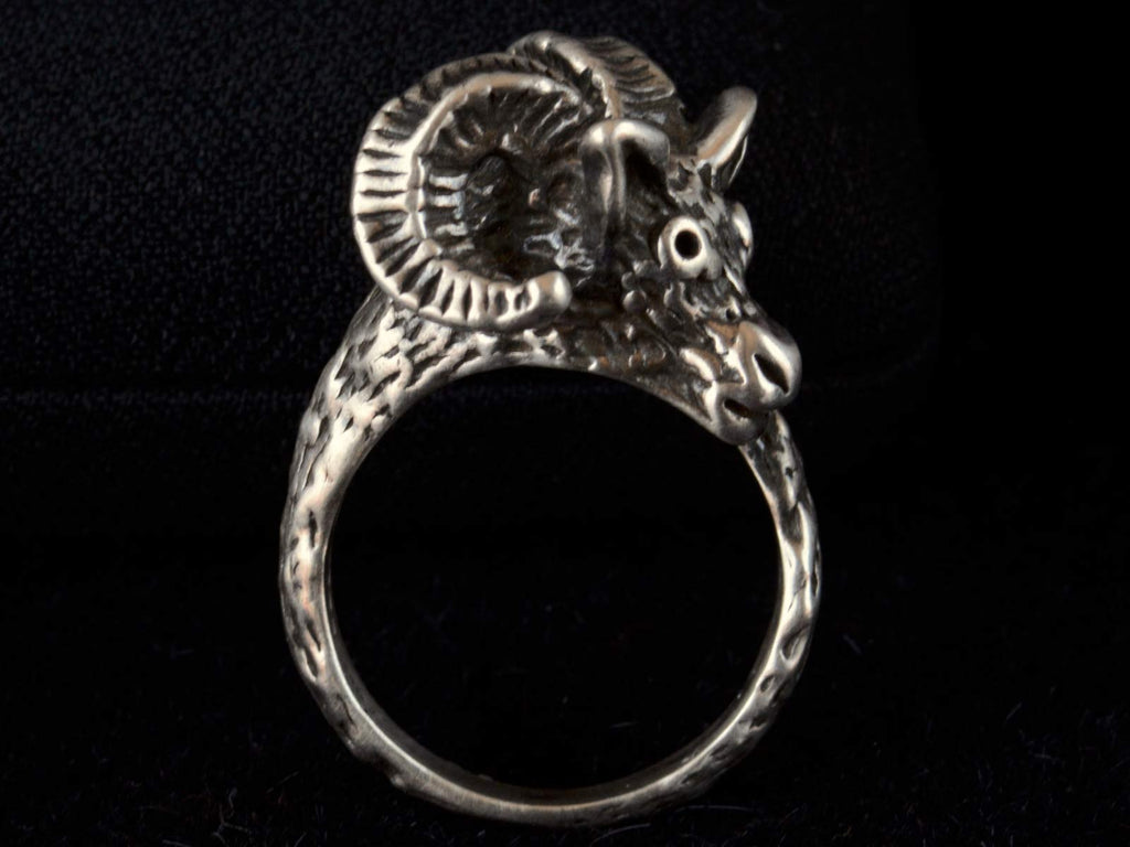 Vintage Ram's Head Ring (side view)