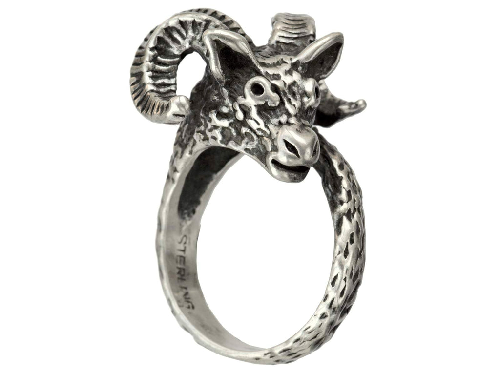 Vintage Ram's Head Ring (on white background)