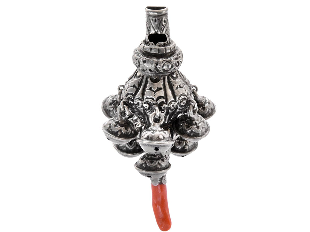 1889 Victorian Baby Rattle (on white background)