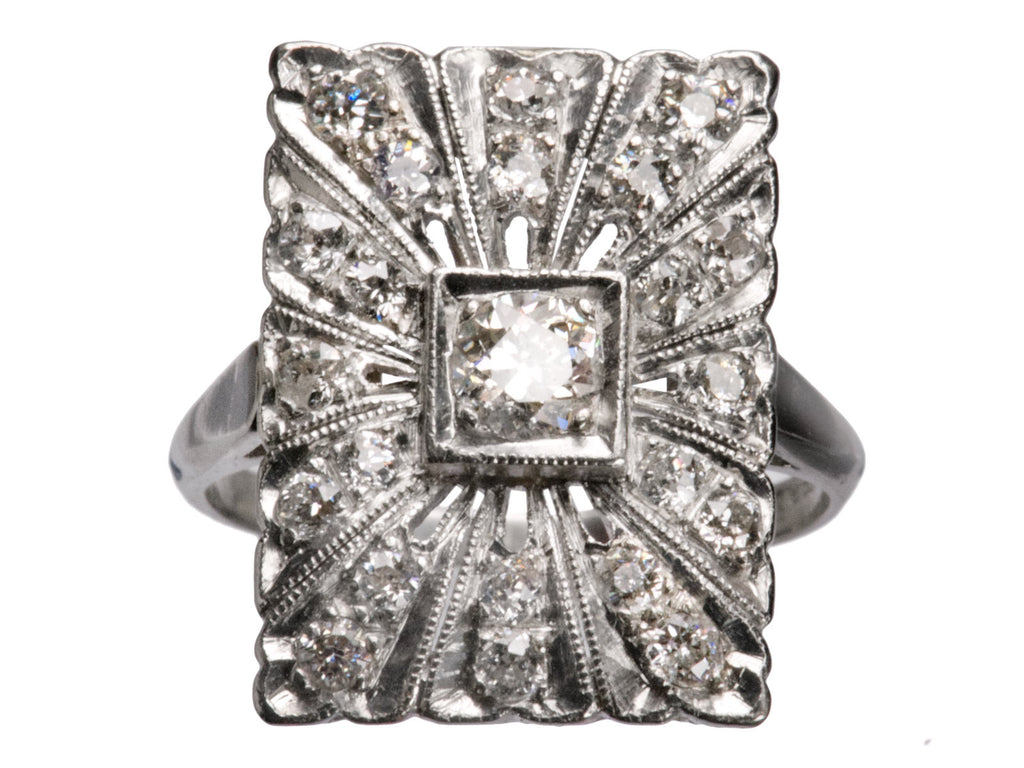1930s Rectangular Diamond Ring (on white background)