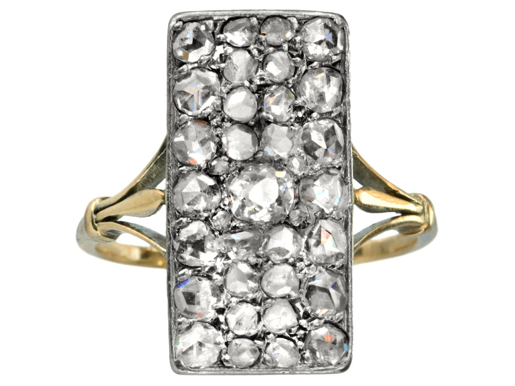 1900s Rectangular Diamond Cluster Ring (on white background)