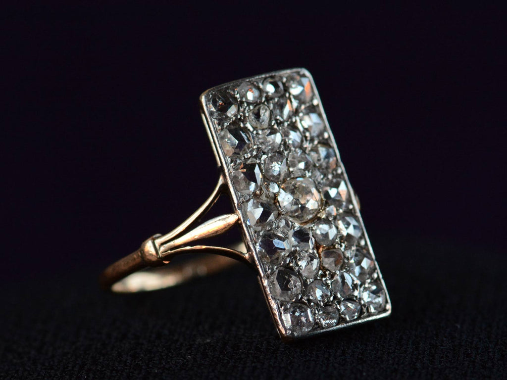 1900s Rectangular Diamond Cluster Ring