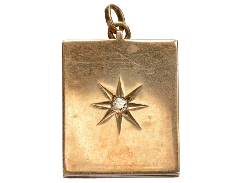 1890s Rectangular Diamond Locket (on white background)