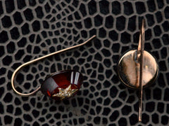 1890s Diamond & Red Crystal Earrings