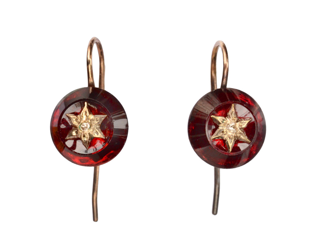 1890s Diamond Star Earrings (on white background)