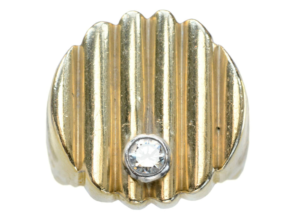 1960s Reeded Diamond Singet Ring (on white background)
