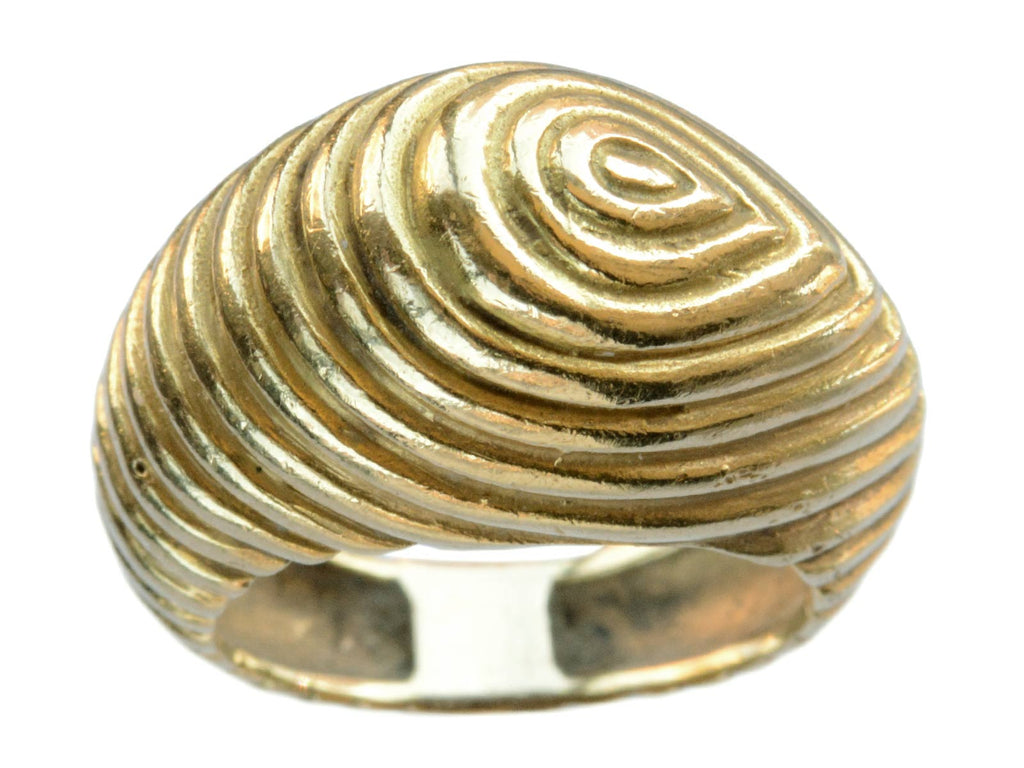 1960s Asymmetrical Reeded Ring (on white background)