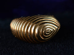 1960s Asymmetrical Reeded Ring