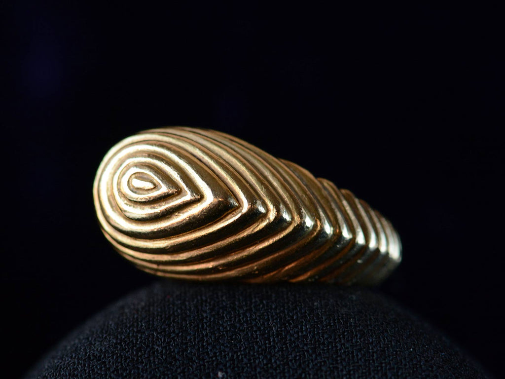 1960s Asymmetrical Reeded Ring