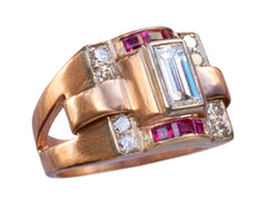 Retro Rectangular Diamond Ring