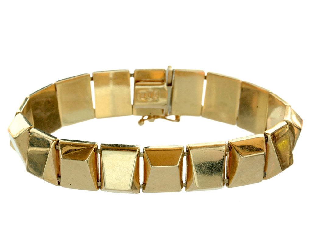 Vintage Geometric Gold Bracelet (on white background)