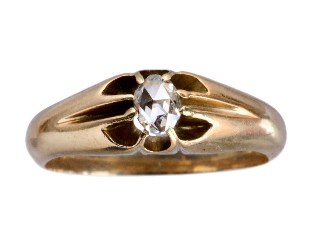 1880s Rose Cut Diamond Ring (on white background)