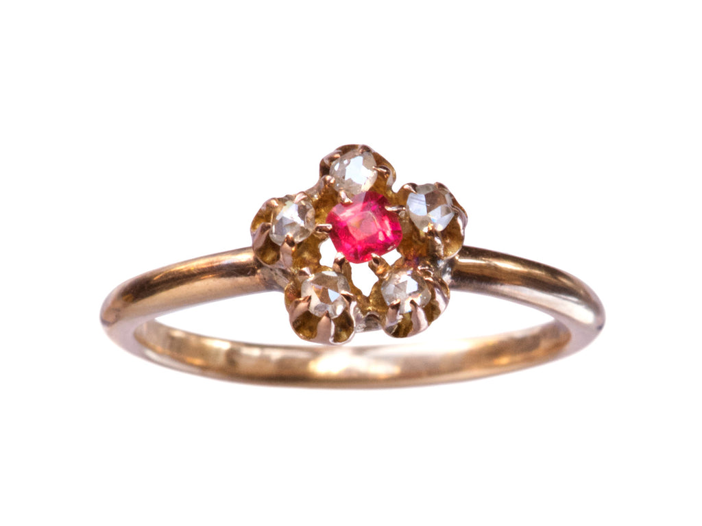 1890s Ruby & Diamond Ring (on white background)