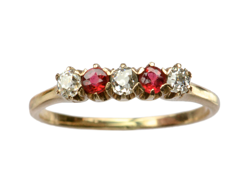 1890s Ruby & Diamond Ring (on white background)