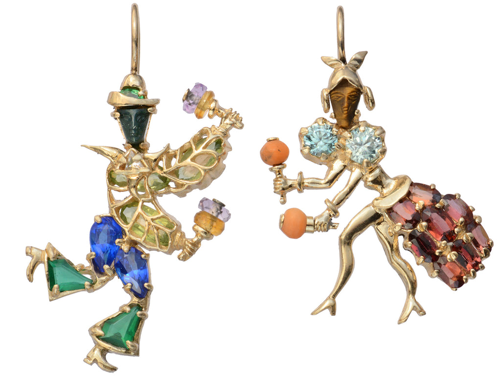 c1960 Rumba Dancer Earrings (on white backgroud)
