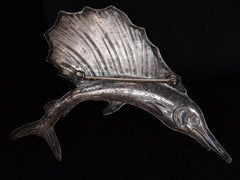 thumbnail of 1950s Silver Sailfish Brooch (backside view)