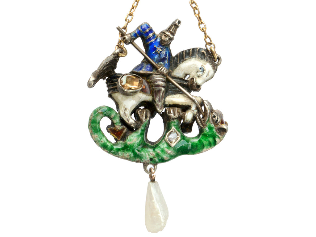 1880s St. George & Dragon Pendant (on white background)