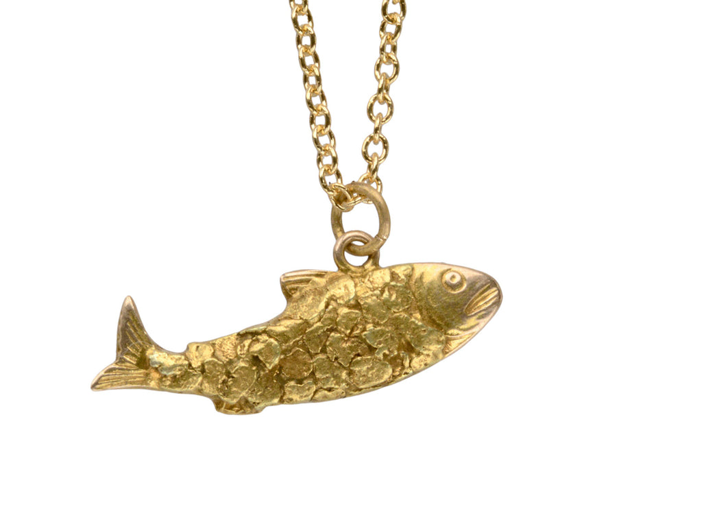 Vintage Alaskan Salmon Pendant  (on white background)