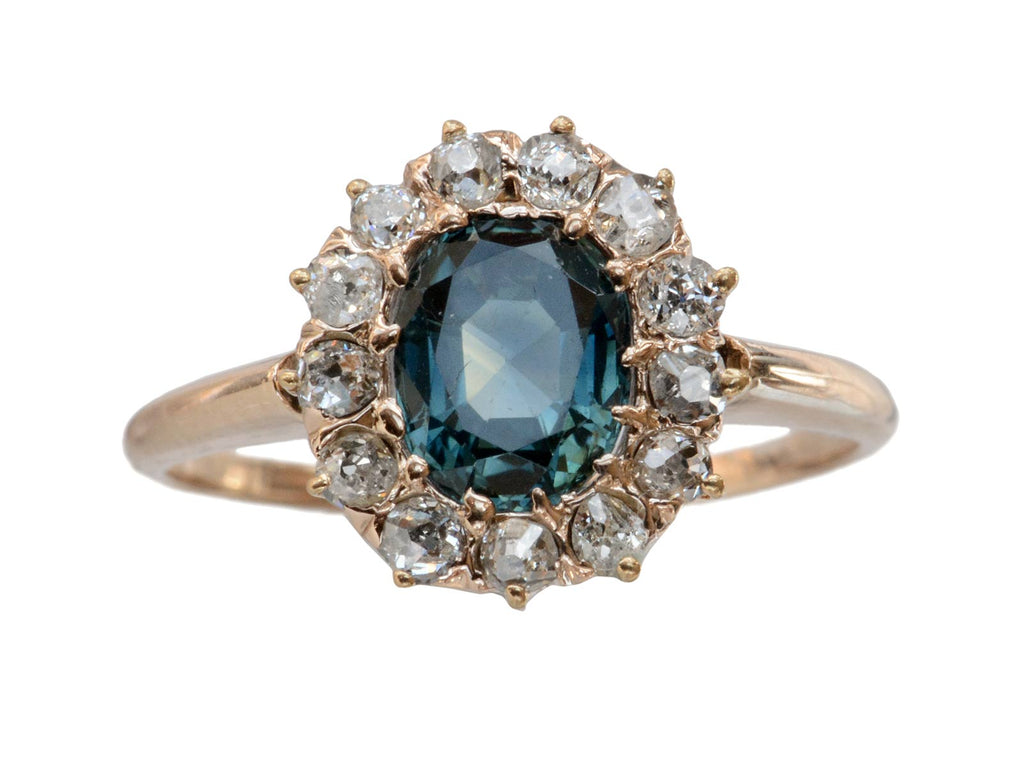 c1890 Sapphire & Diamond Ring (on white background)