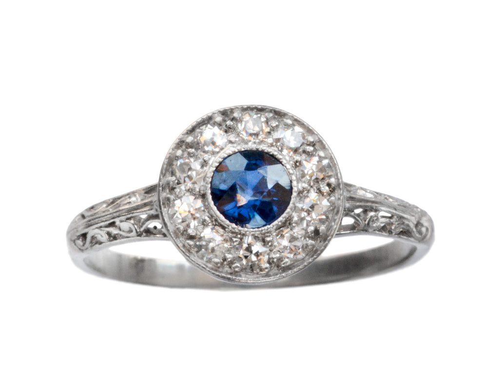 1920s Deco Sapphire Ring (on white background)