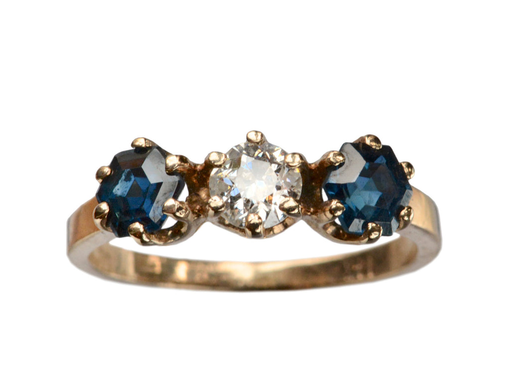 1920s Sapphire & Diamond Ring (on white background)