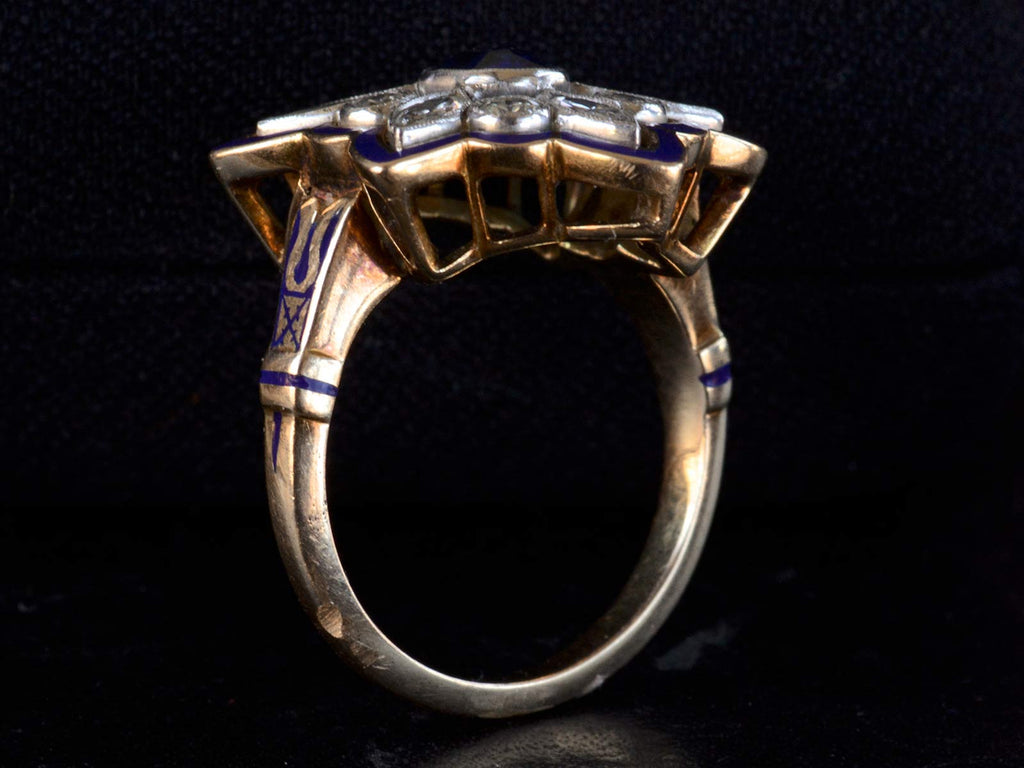 1950s Sapphire & Diamond Ring (profile view)