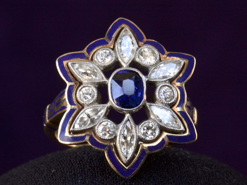 1950s Sapphire & Diamond Ring (on black background)