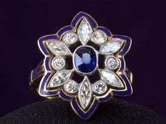 thumbnail of 1950s Sapphire & Diamond Ring (on black background)