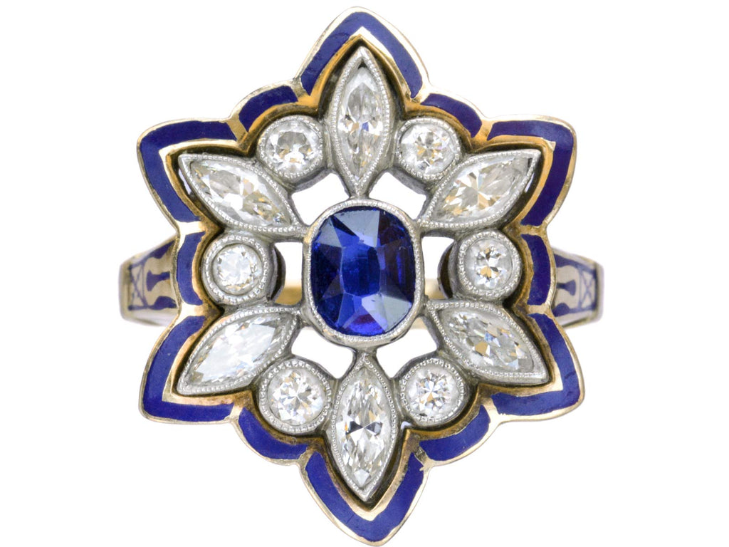 1950s Sapphire & Diamond Ring (on white background)