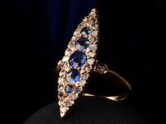 c1890 Sapphire Navette Ring